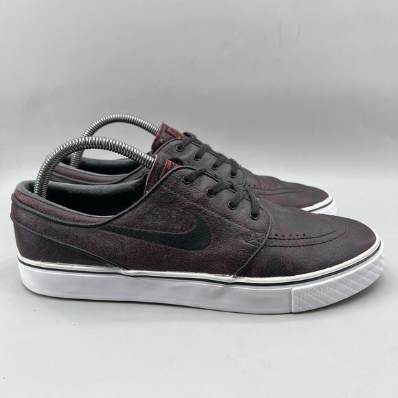Nike Other - Nike Zoom Air Stefan Janoski Sneakers Men Size 9.5 Red Black Leather Skate Shoes